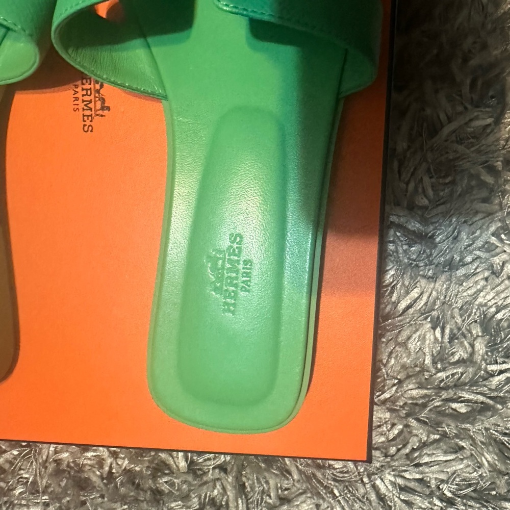 Hermes Oran Sandals vert pomme - Picture 4 of 6